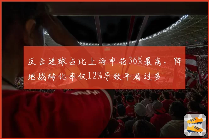 反击进球占比上海申花36%最高,阵地战转化率仅12%导致平局过多